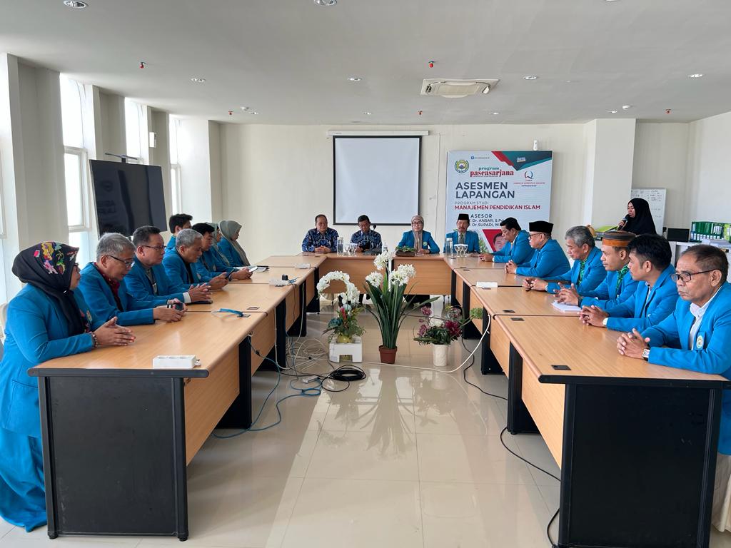 Asesmen Lapangan Program Pascasarjana Universitas Islam Makassar prodi Manajemen Pendidikan Islam yang digelar di Gedung Rektorat lantai 2 (dua) Ruang Program Pascasarjana, Kamis (20/07/2023).